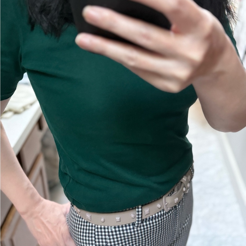 Jcrew NWT Silver Studded leather Belt